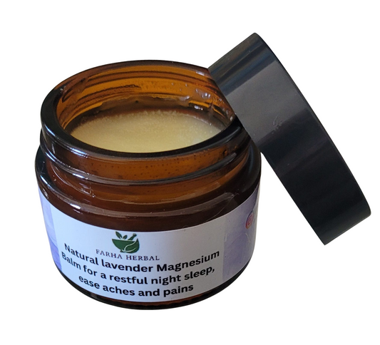 Natural Organic Lavender Magnesium balm for aches, pains and a good night sleep