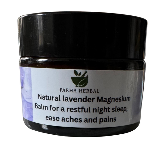 Natural Organic Lavender Magnesium balm for aches, pains and a good night sleep